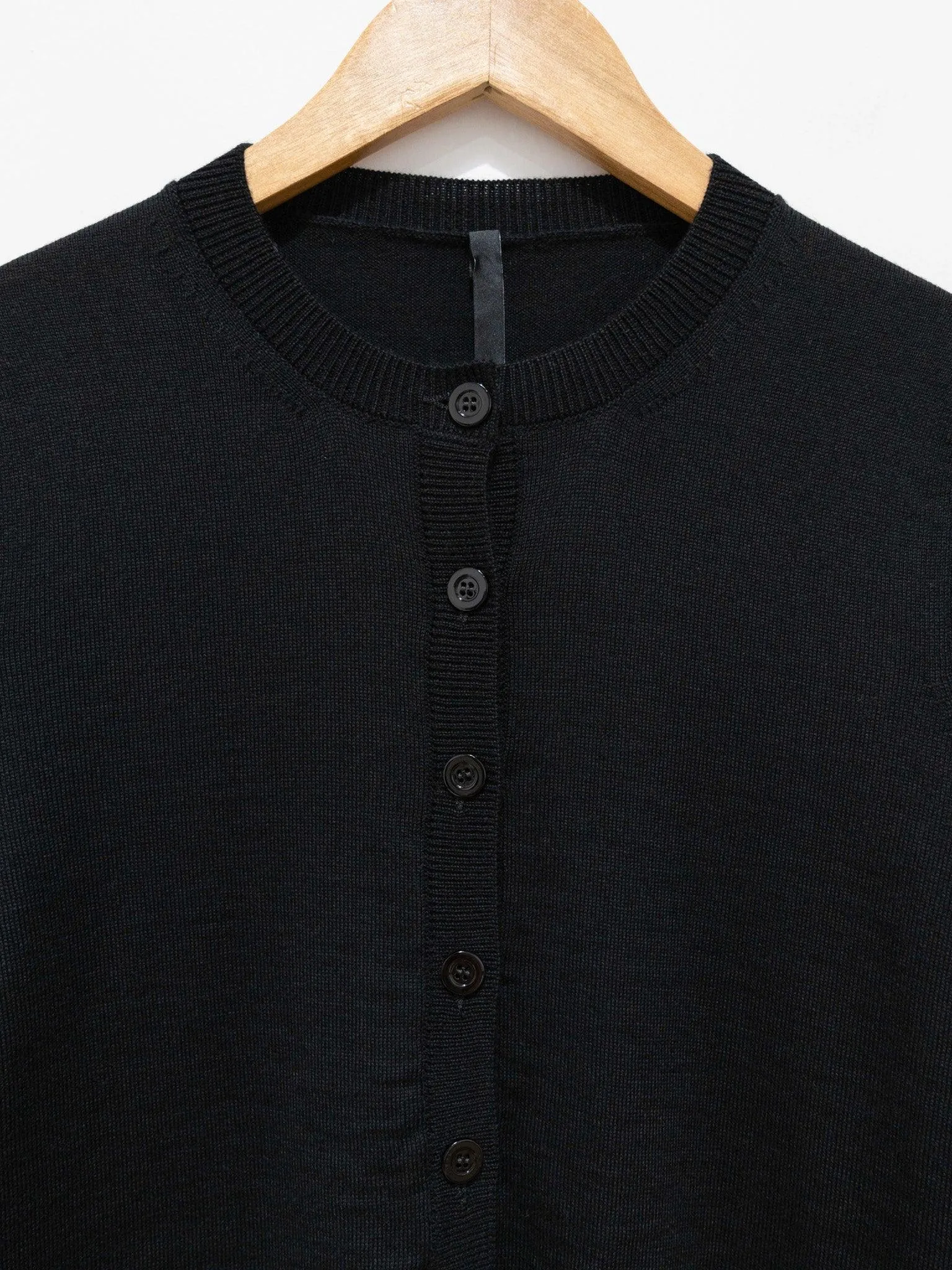 Round Neck Cardigan - Black