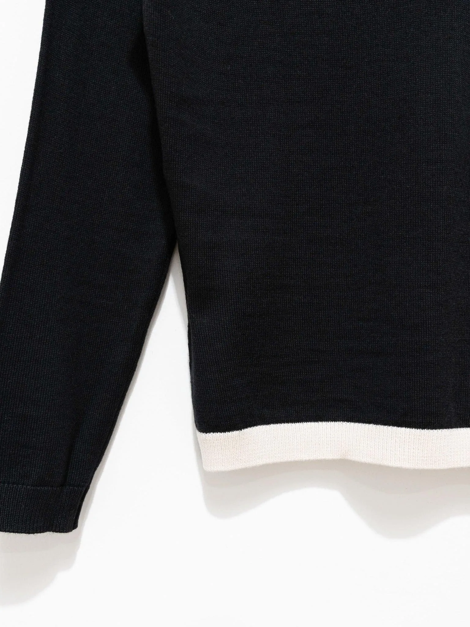 Round Neck Cardigan - Black