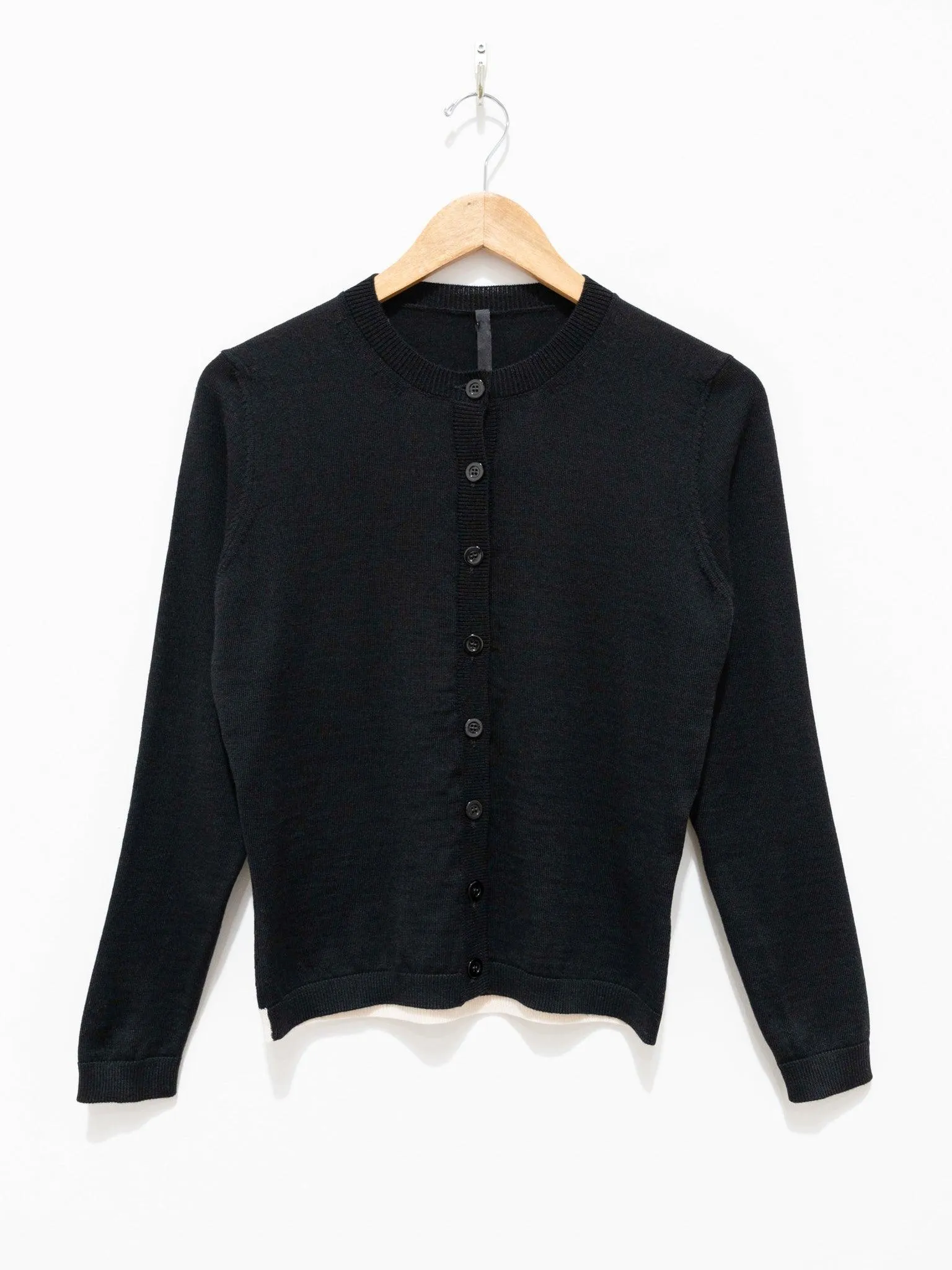 Round Neck Cardigan - Black