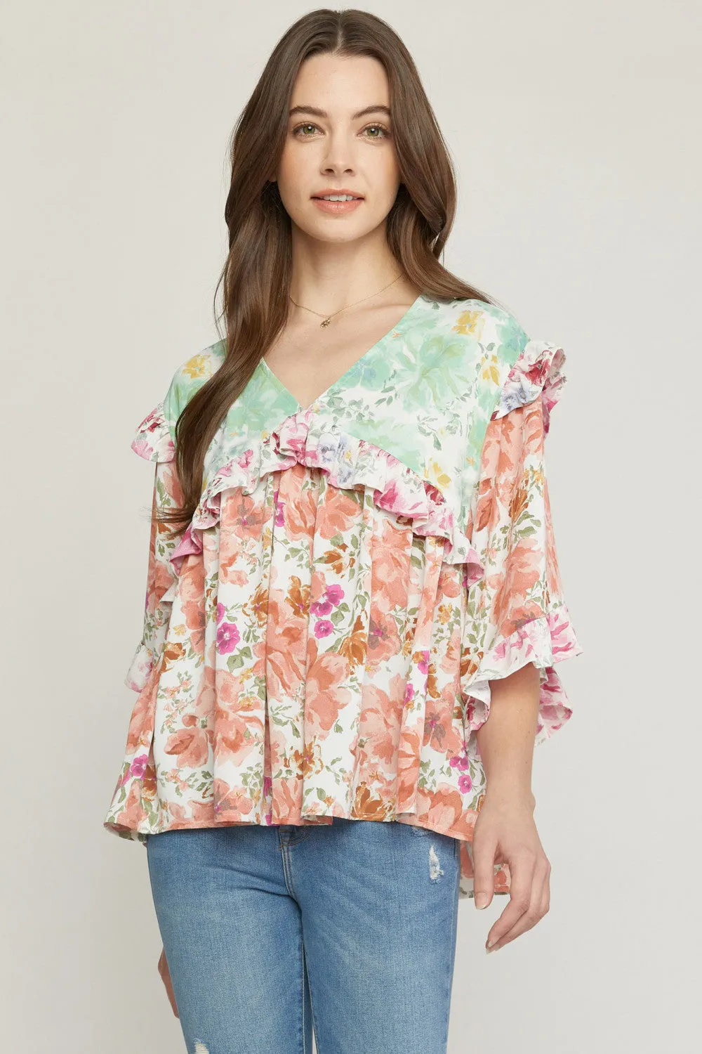 Ruffled & Floral Top