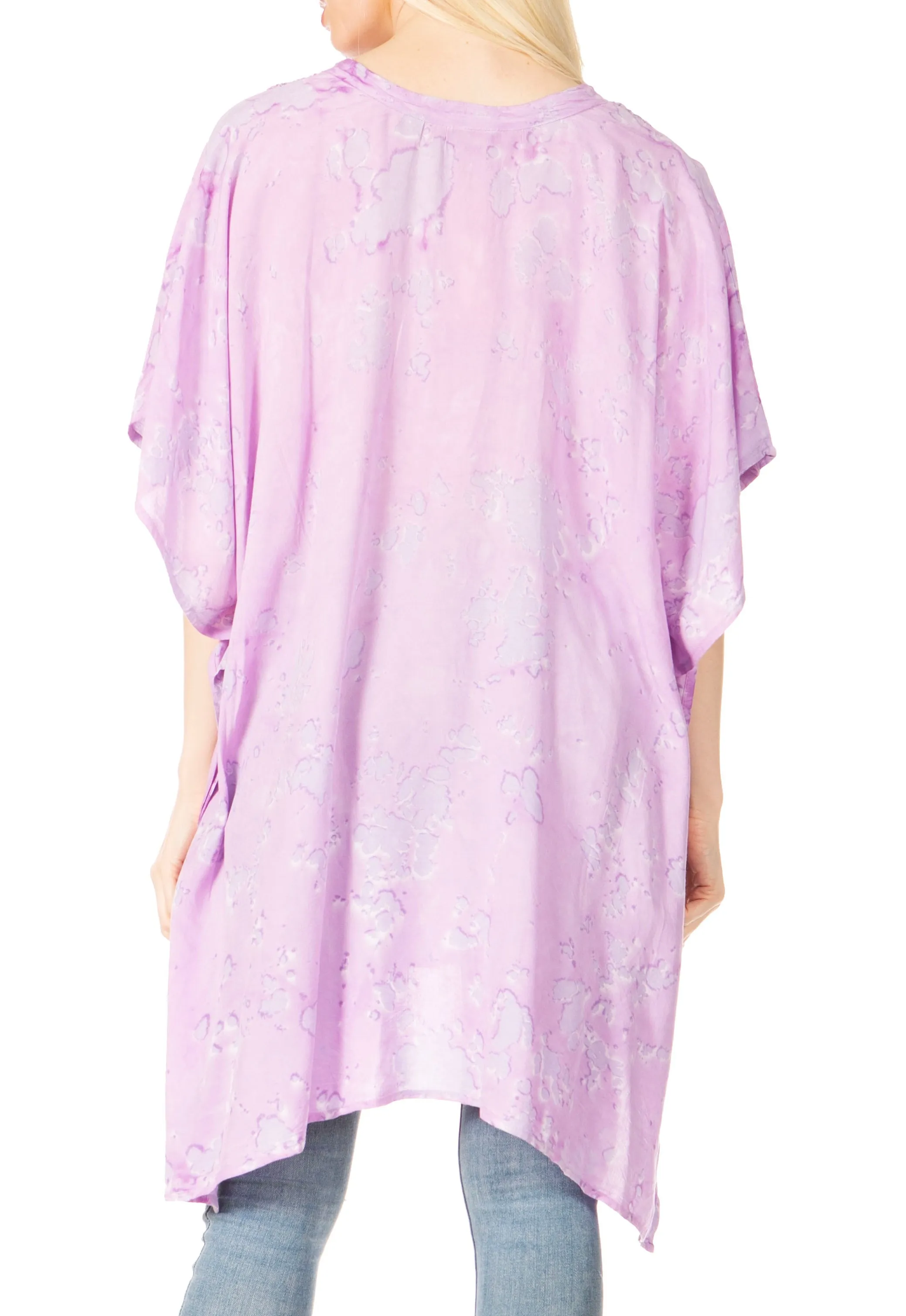 Sakkas Marcy Women's V-neck Caftan Top Tunic Dress - Perfect for Summer Boho Style & Swinging Coverup