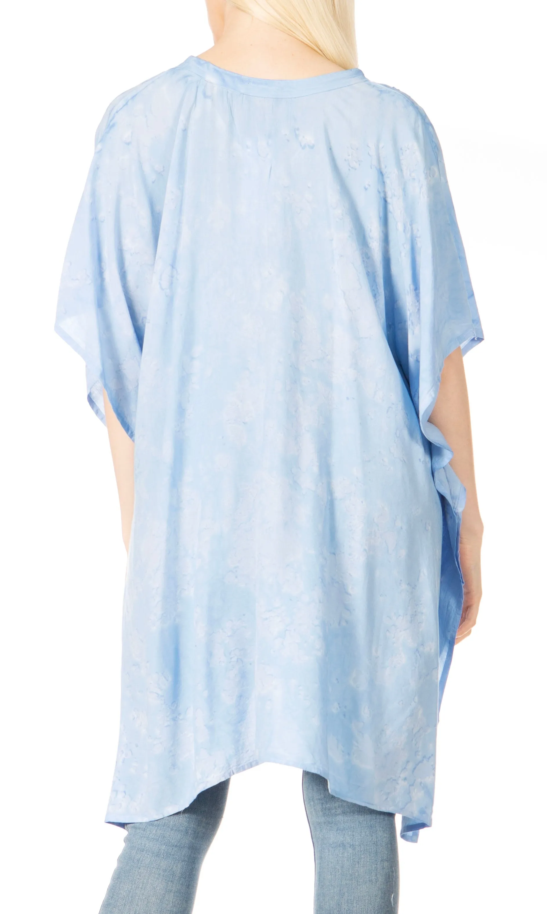 Sakkas Marcy Women's V-neck Caftan Top Tunic Dress - Perfect for Summer Boho Style & Swinging Coverup