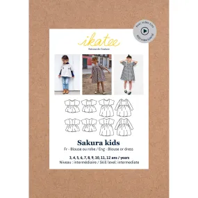 SAKURA Kids Blouse & dress - Girl 3-12Y - Paper Sewing Pattern