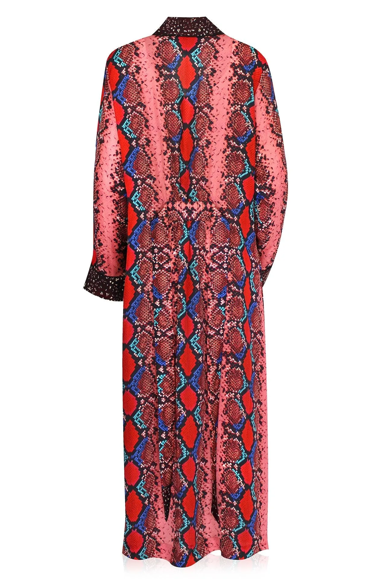 Snake Print Robe Dress in Red