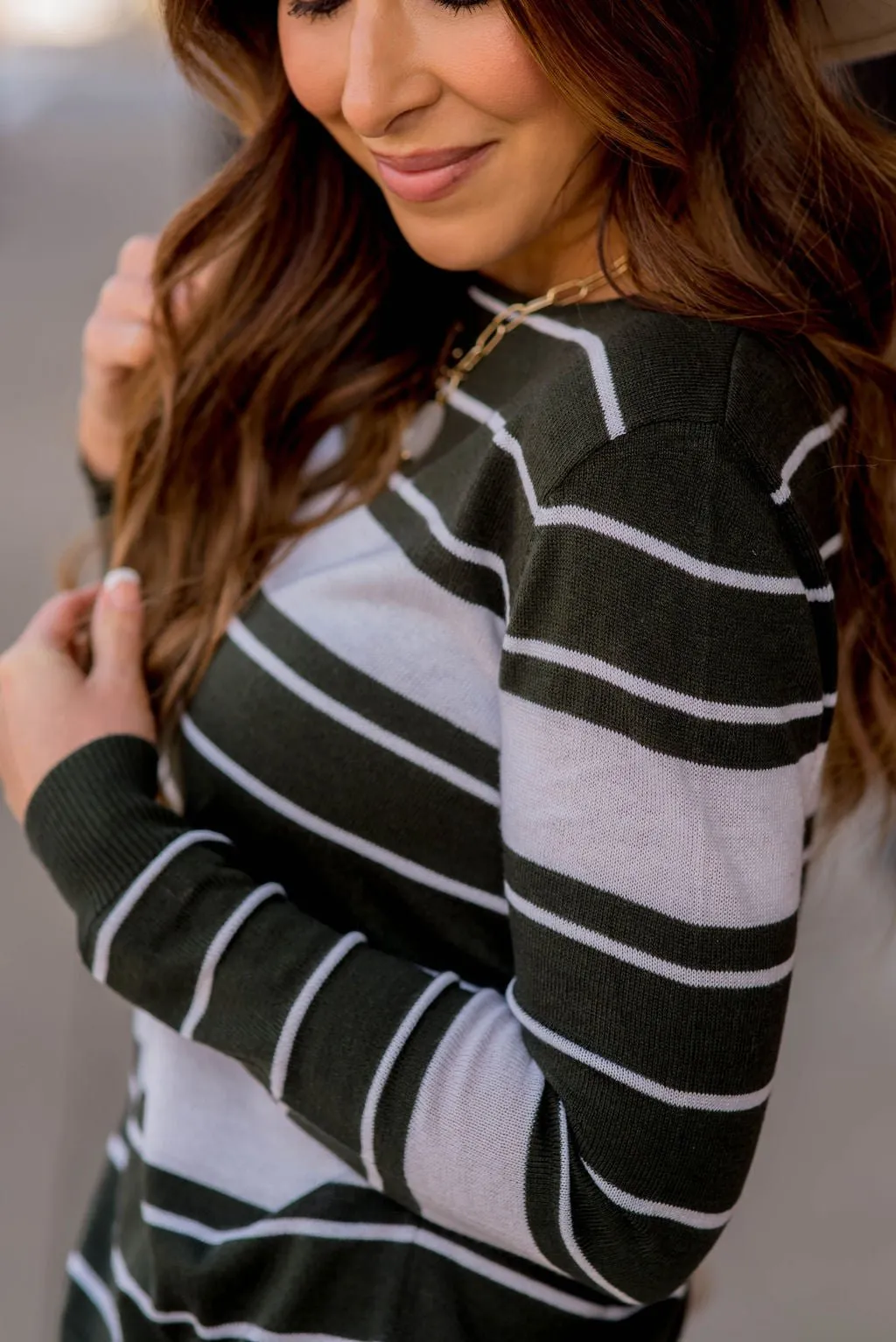 Solid Line Striped Sweater