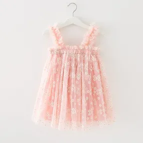 Sophia - Baby Girls Daisy Tulle Dress in Light Pink