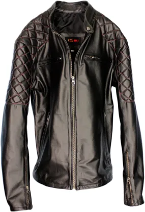 SPIDER Leather Jacket Black / Red