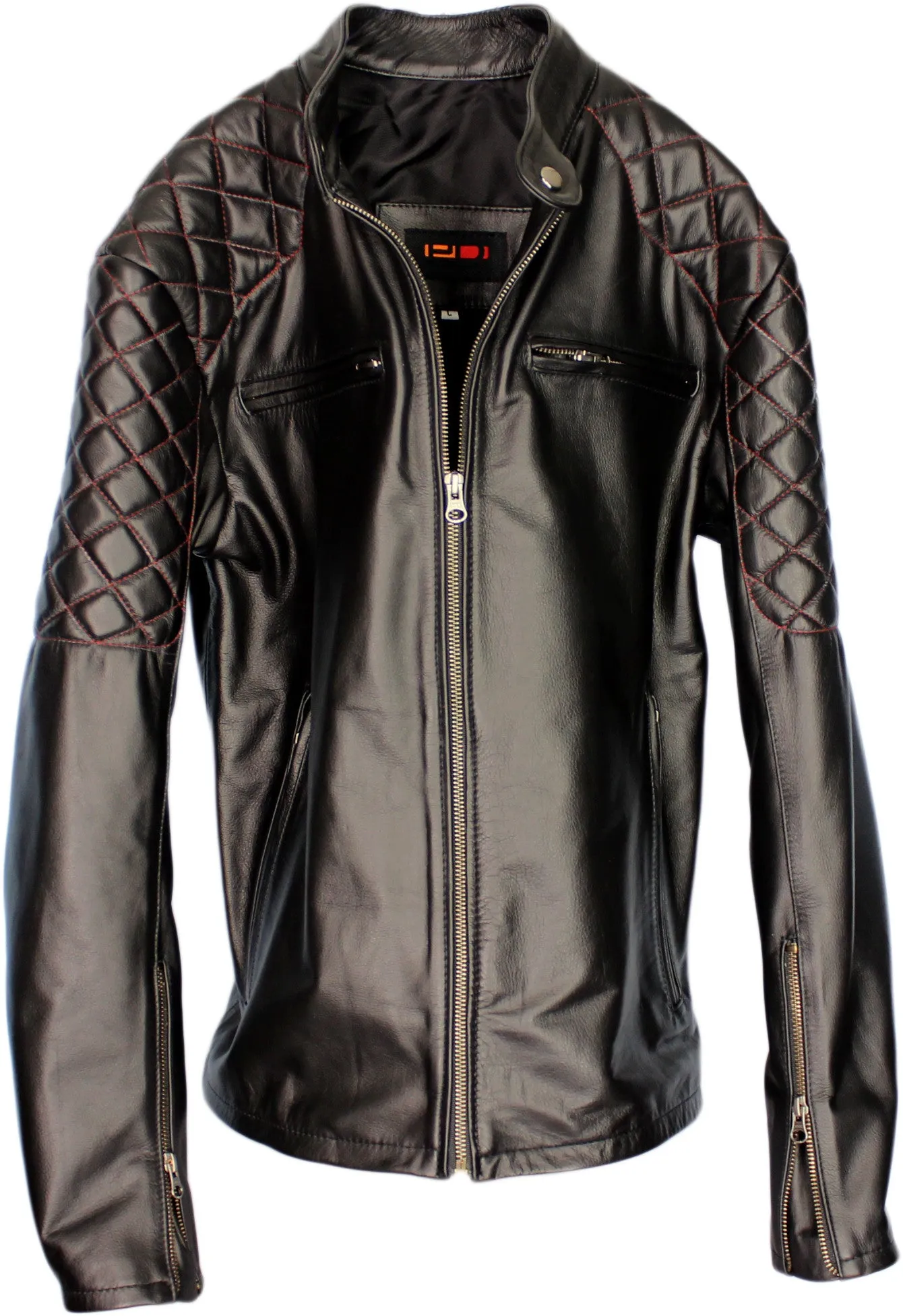 SPIDER Leather Jacket Black / Red