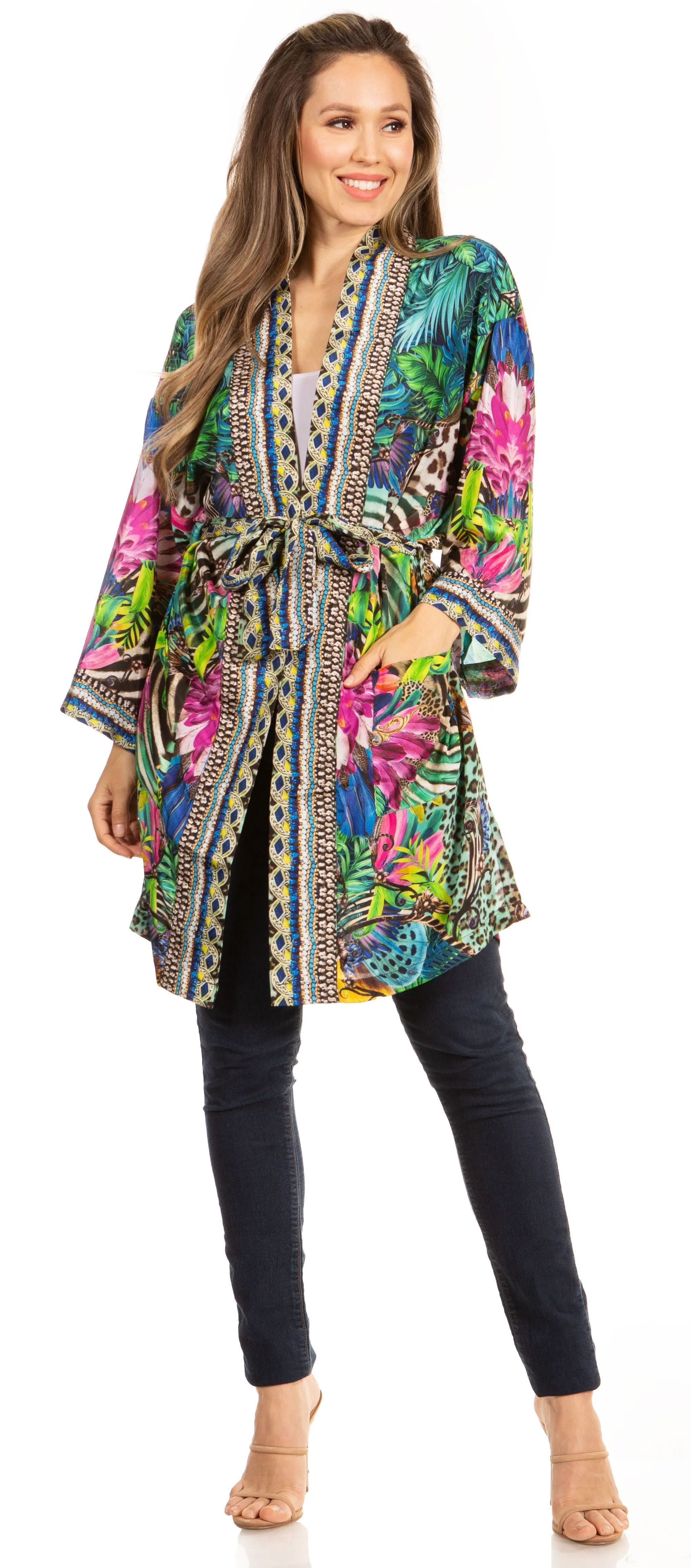 Stay on Trend with Sakkas Janis Women's Amazing Print Cardigan Sweater