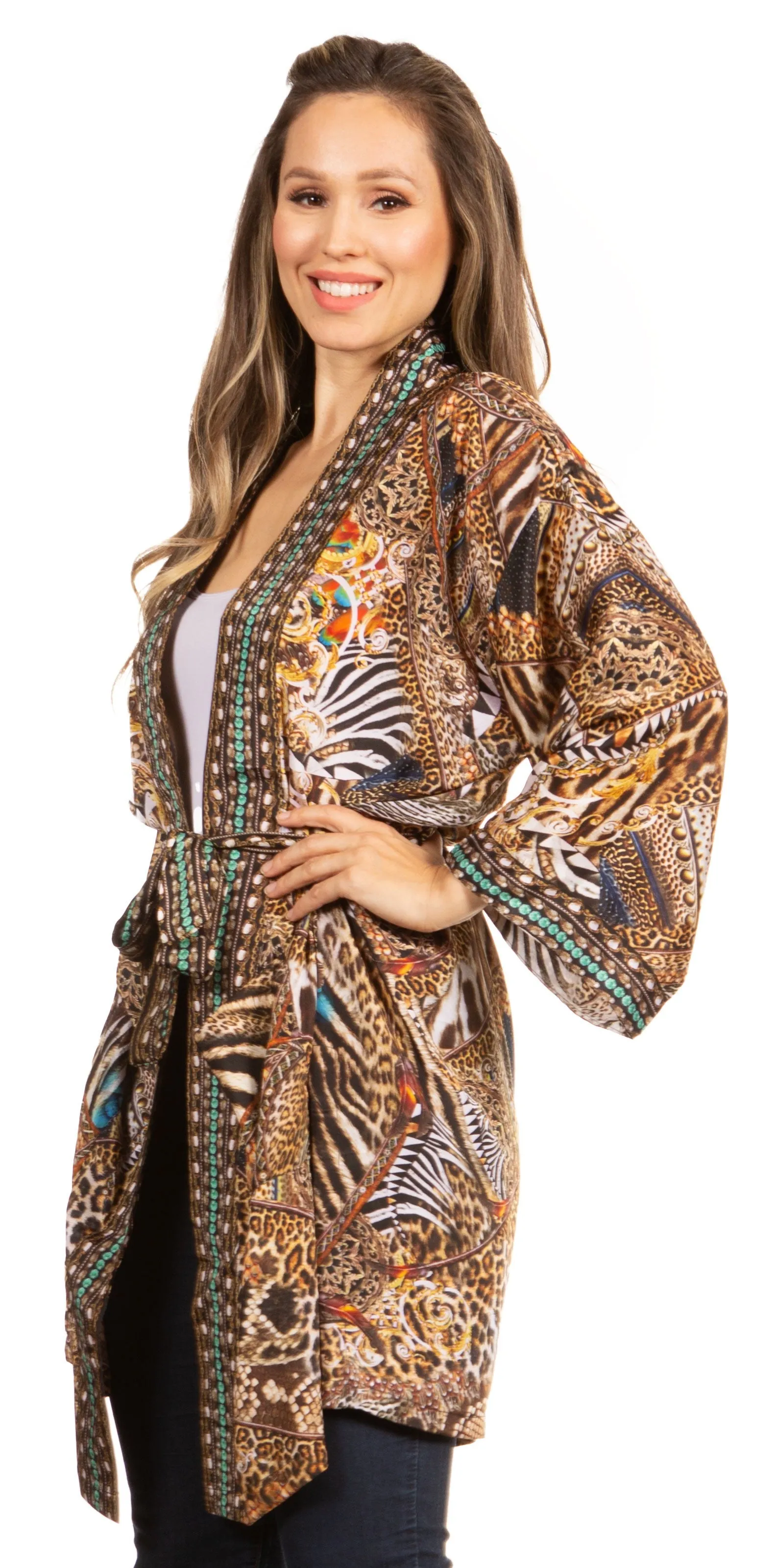 Stay on Trend with Sakkas Janis Women's Amazing Print Cardigan Sweater