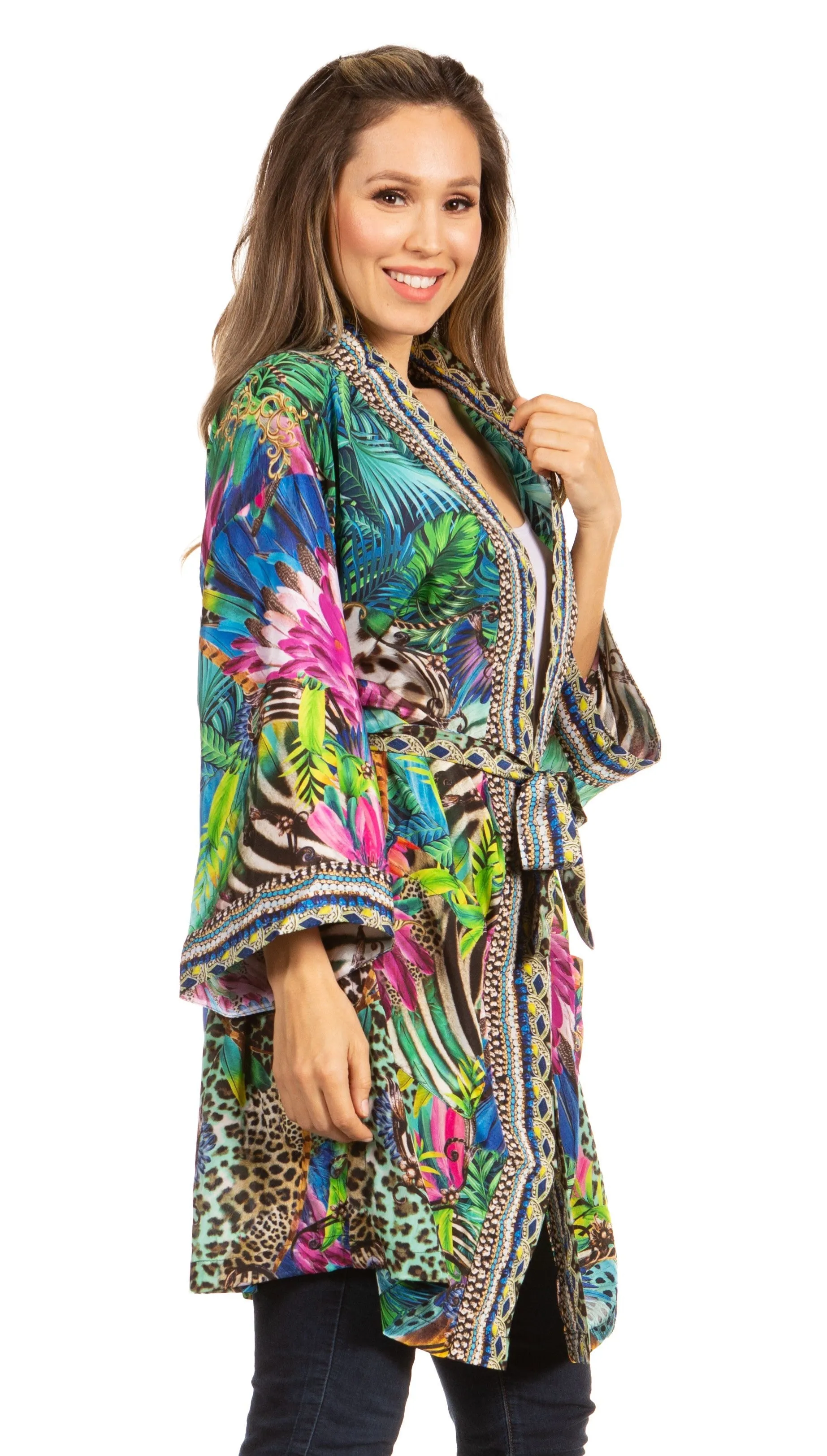 Stay on Trend with Sakkas Janis Women's Amazing Print Cardigan Sweater