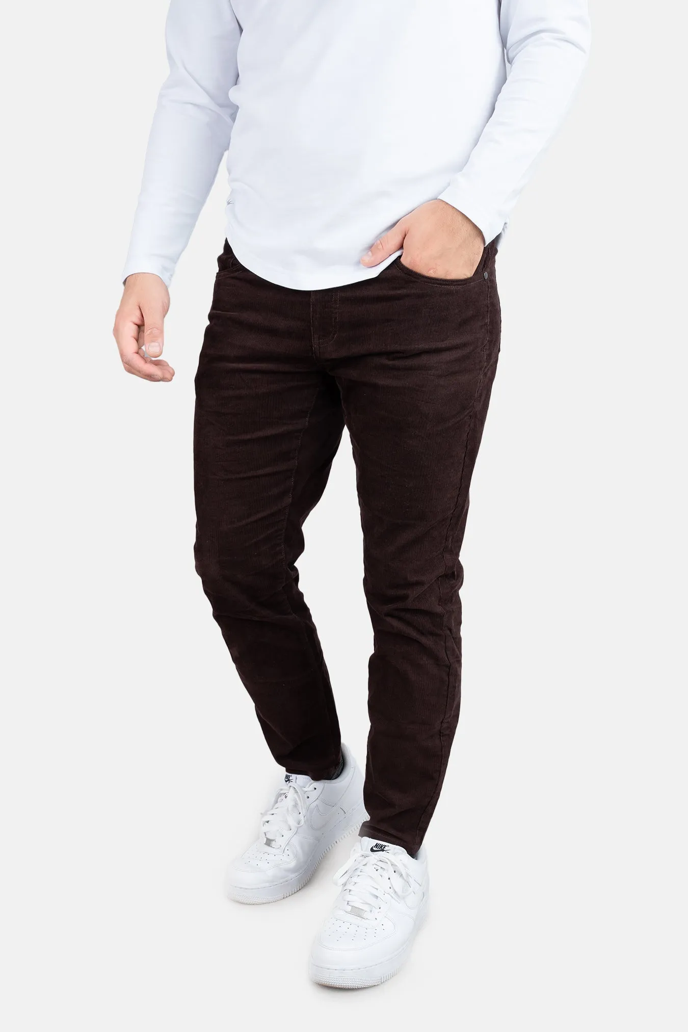 Stretch Cord 5 Pocket Pants Brown