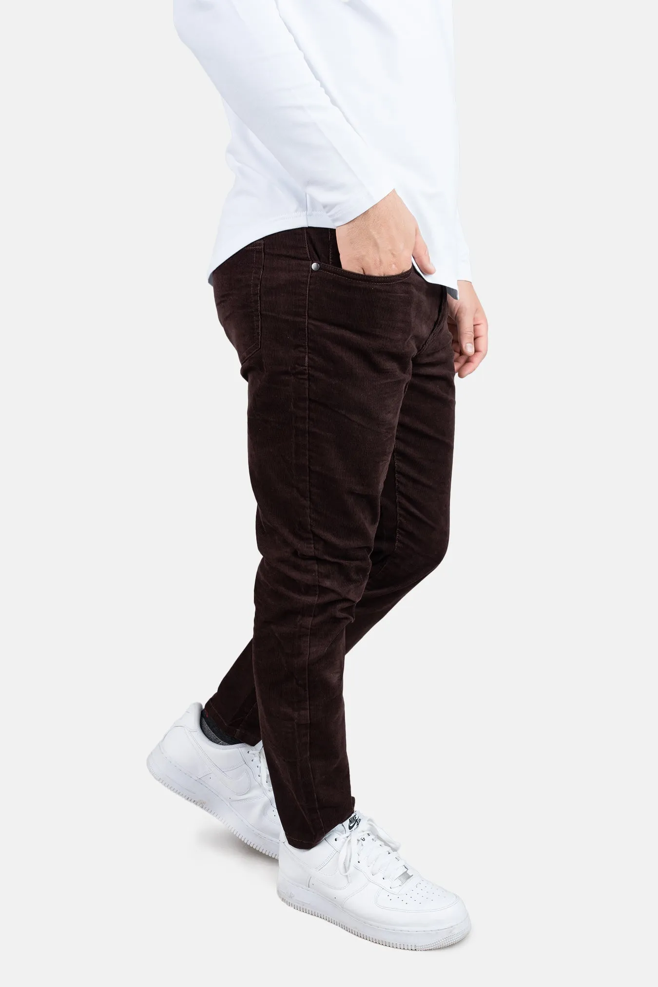 Stretch Cord 5 Pocket Pants Brown