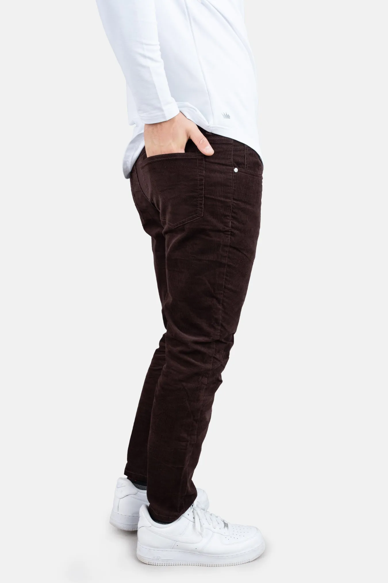 Stretch Cord 5 Pocket Pants Brown