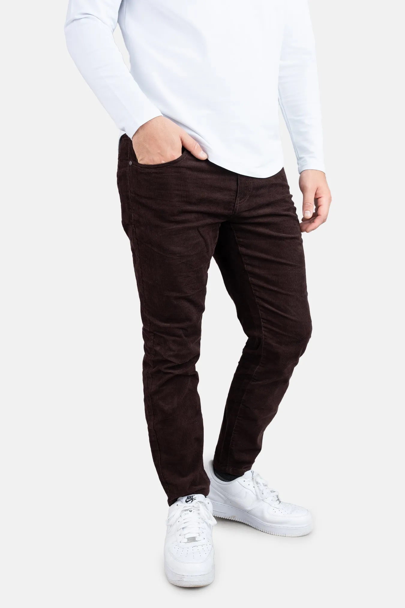 Stretch Cord 5 Pocket Pants Brown