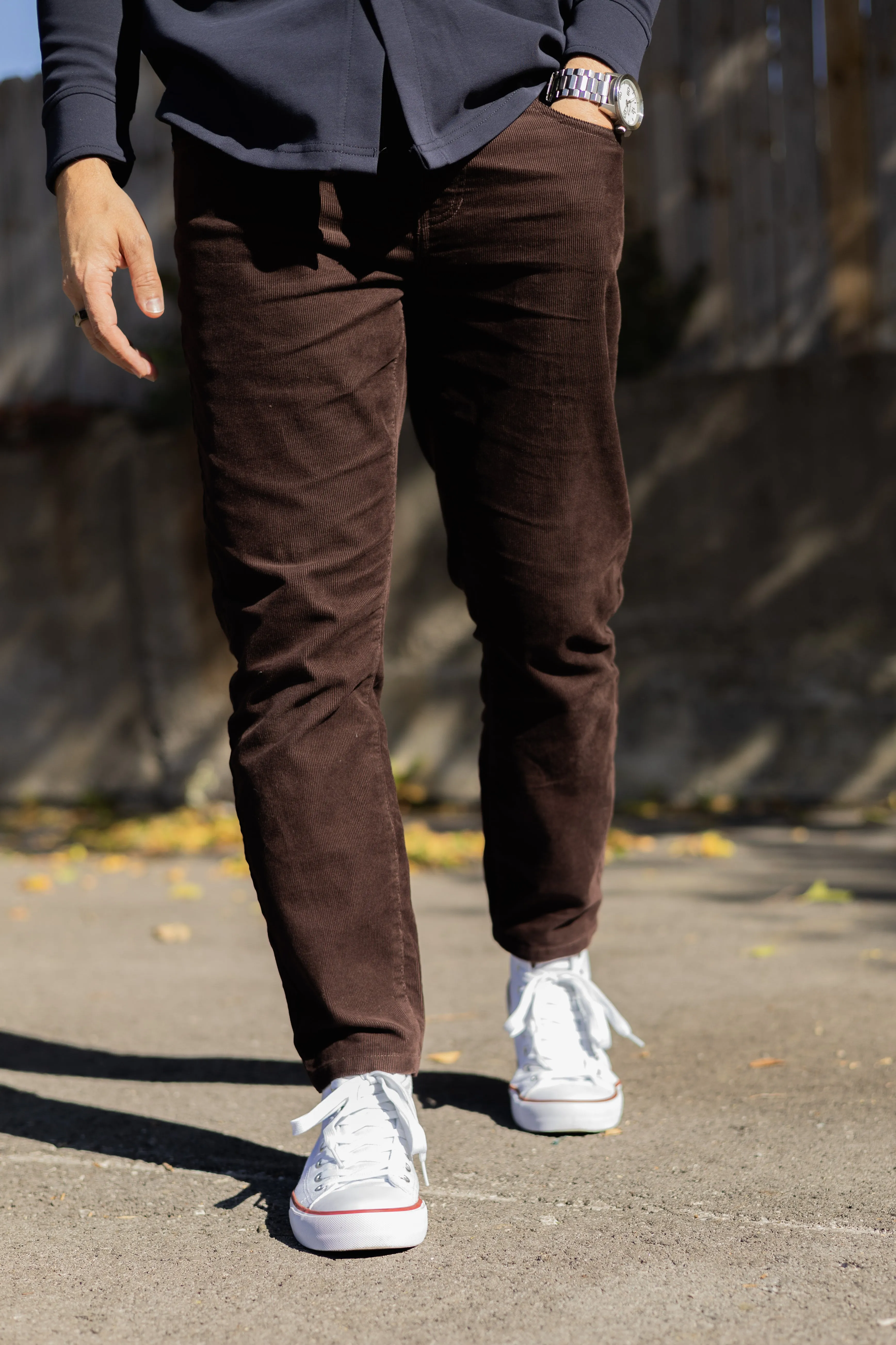 Stretch Cord 5 Pocket Pants Brown