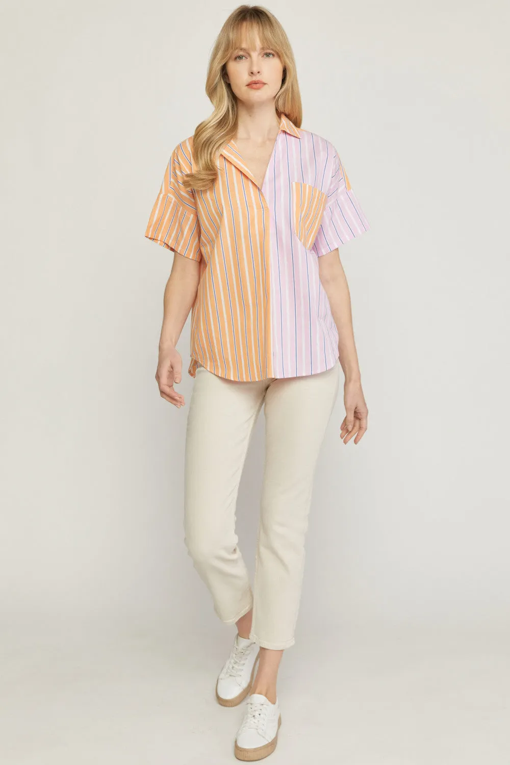 Striped Color Block Top