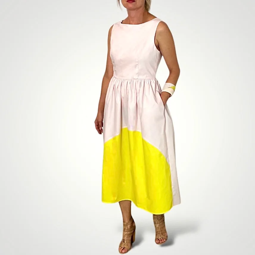 Sunshine Pink and Yellow Cotton Dress