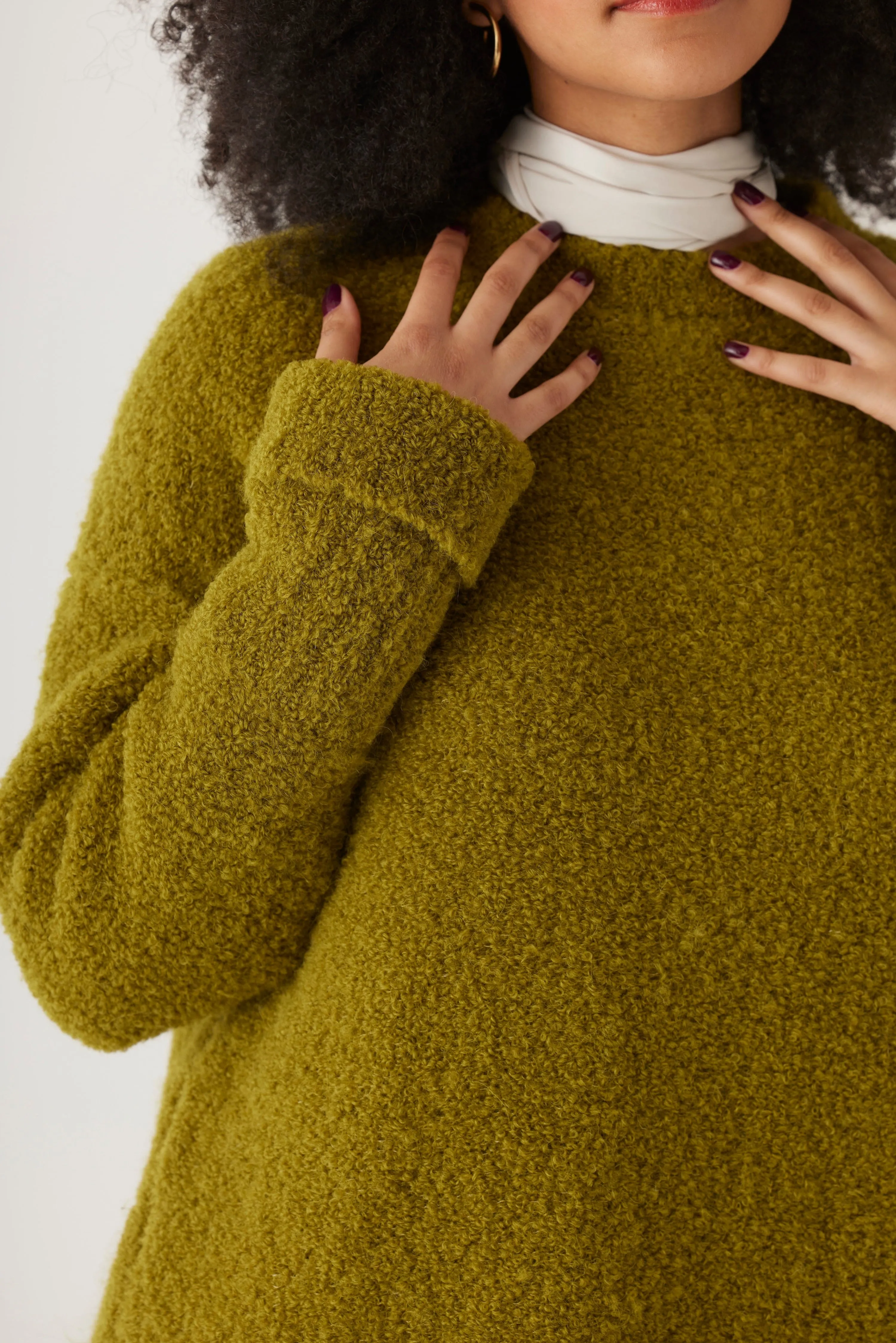 Teddy Sweater in  Alpaca Boucle