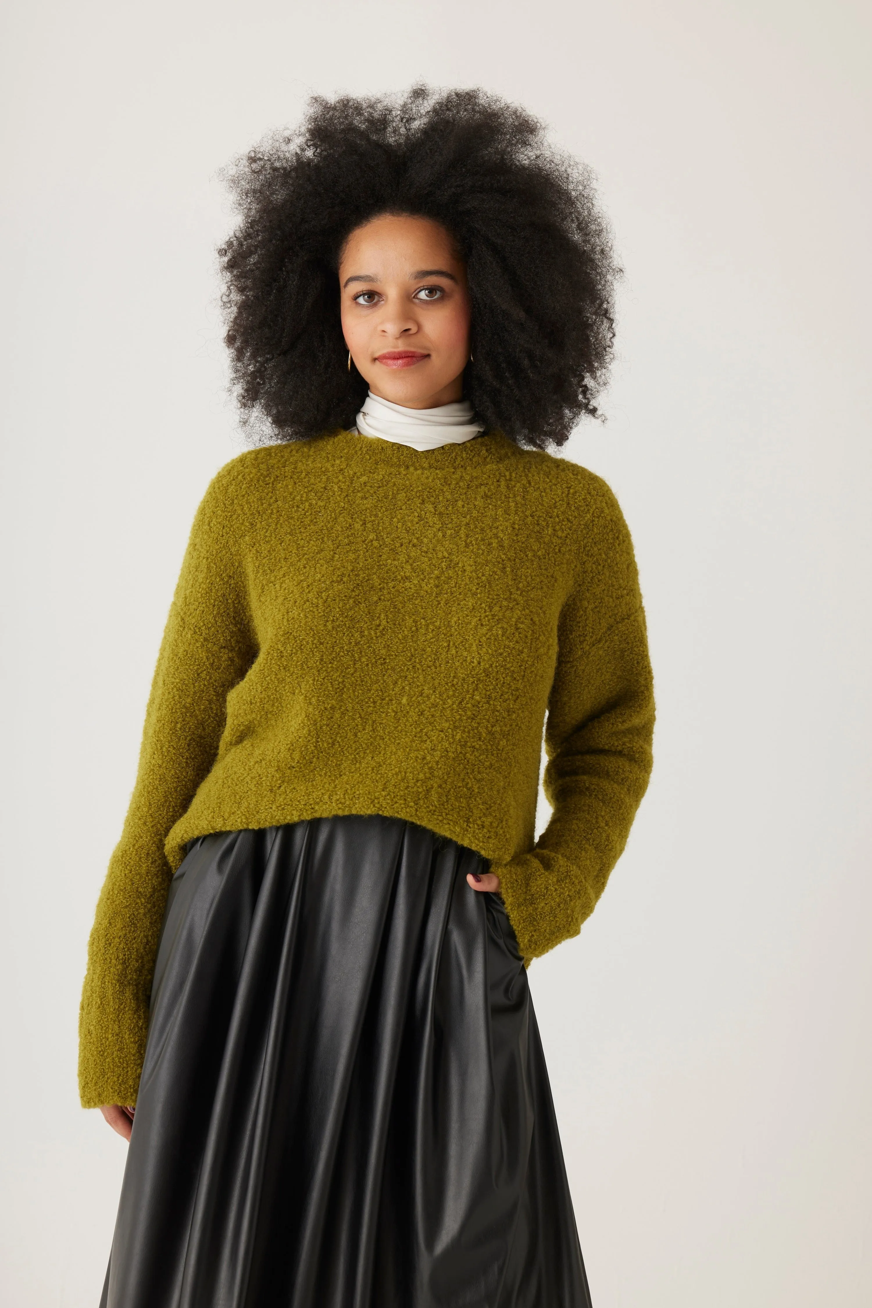 Teddy Sweater in  Alpaca Boucle