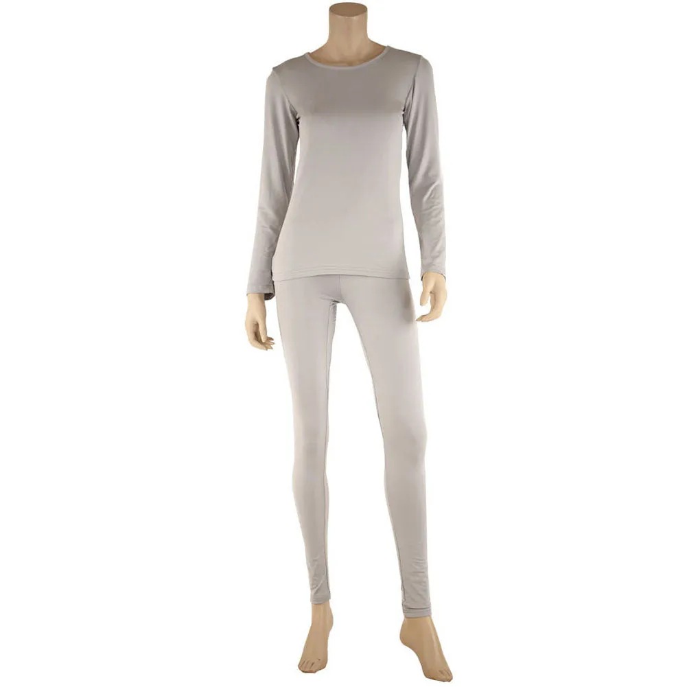 Therma Tek Womens Thermal Underwear Microfiber Fleece Long Johns Top & Pant Set