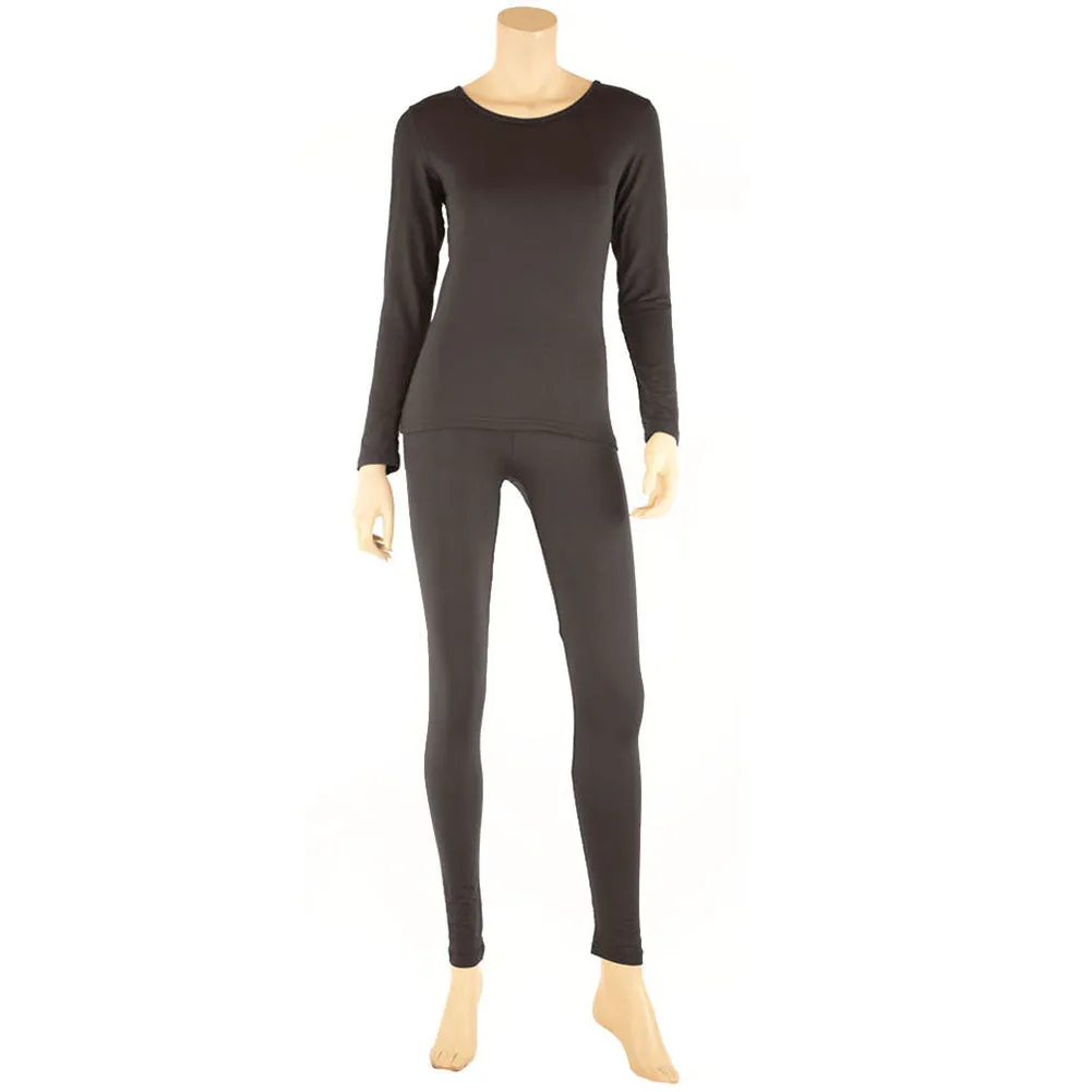 Therma Tek Womens Thermal Underwear Microfiber Fleece Long Johns Top & Pant Set