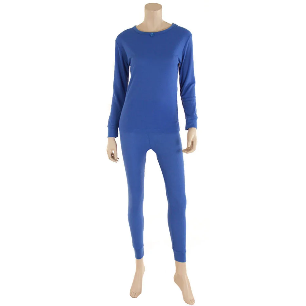 Therma Tek Women's Thermal Underwear Set Waffle Knit Long Johns Top & Bottom Set