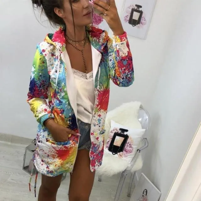 Tie dyeing Print Outwear Sweatshirt