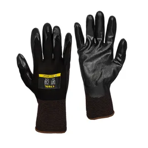 Tillman 1765 Black Nitrile Foam Coated Nylon Gloves (1 Pair)