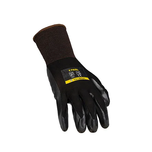 Tillman 1765 Black Nitrile Foam Coated Nylon Gloves (1 Pair)