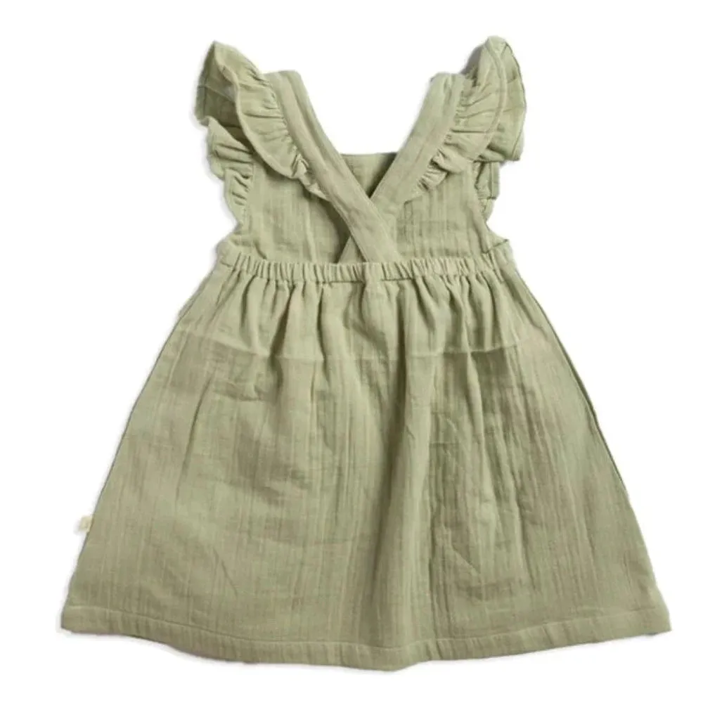 Tiny Twig Sage Crinkle Angel Dress