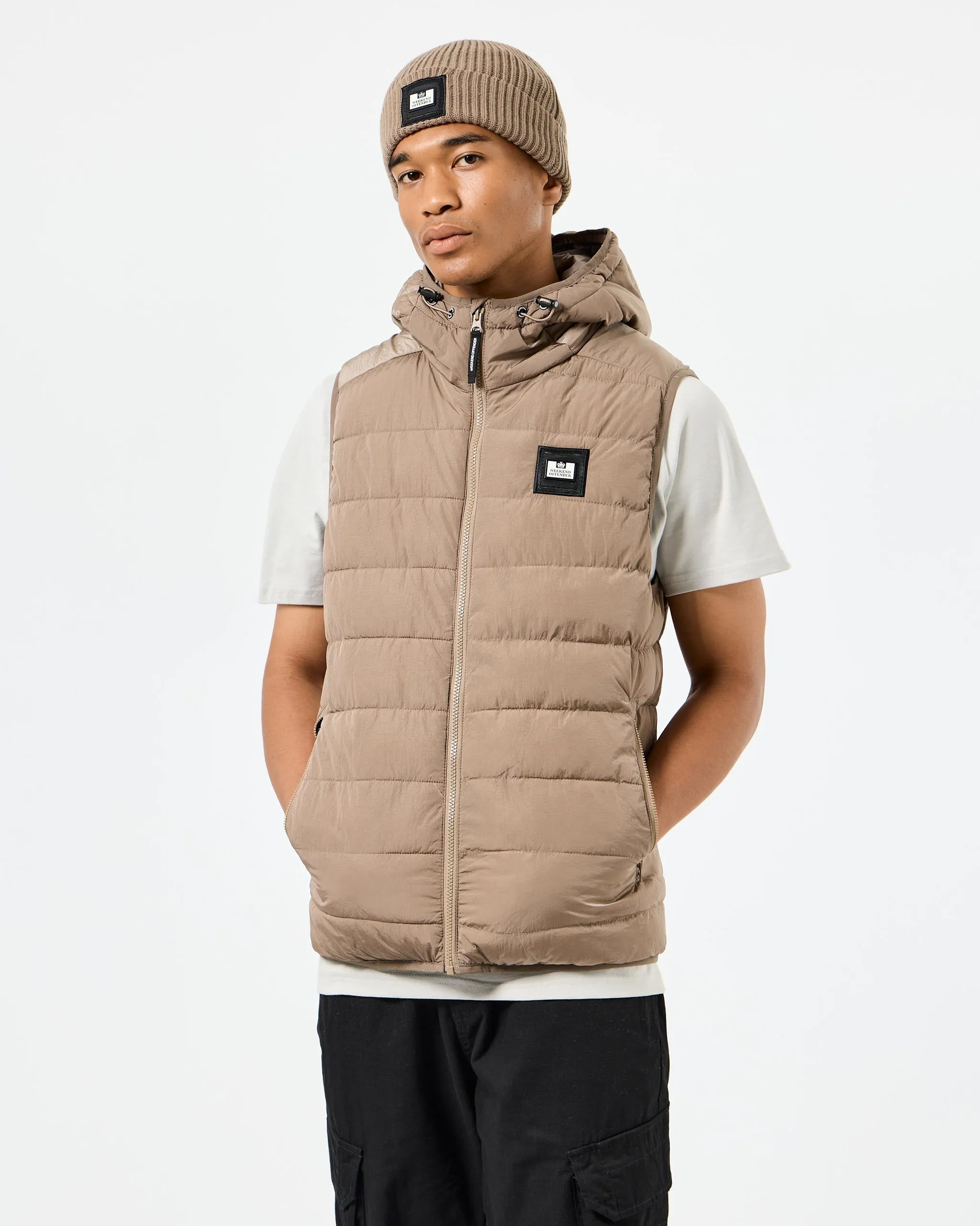 Toronto Hooded Gilet Mocha Brown