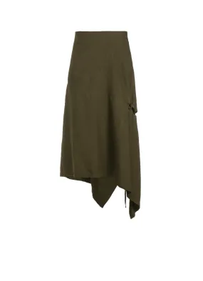 TWILL GARMENT WASH BACK SIDE LACE UP SKIRT