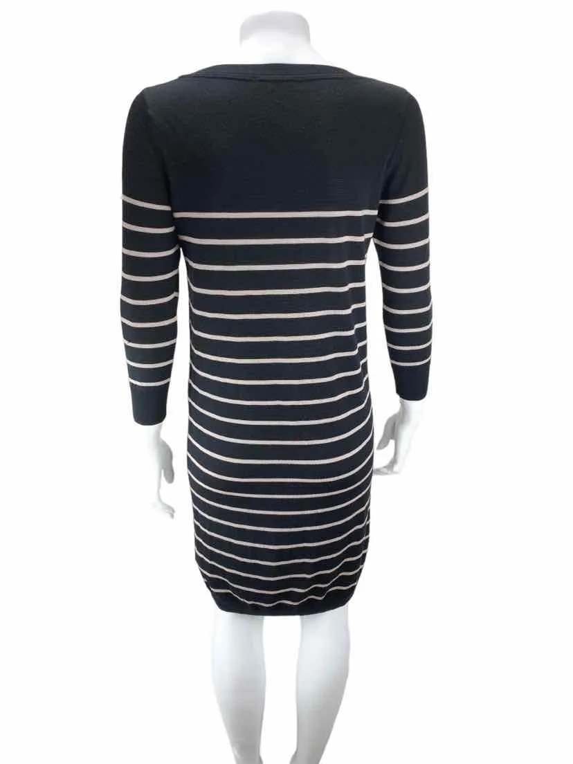 Uniqlo Women's Striped Wool Sweater Dress Black/Sand Size M