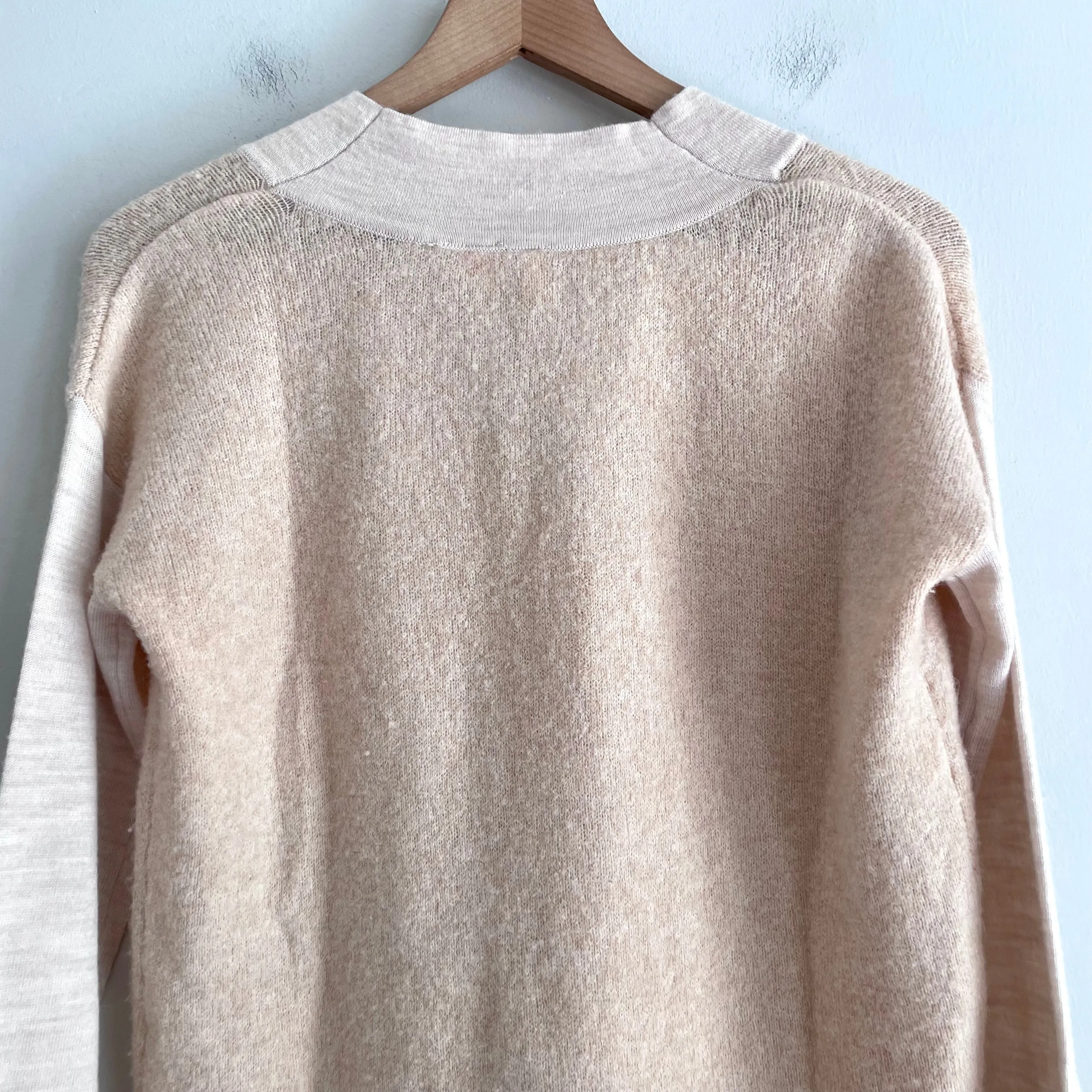 V-Neck Wool Blend Knit Sweater