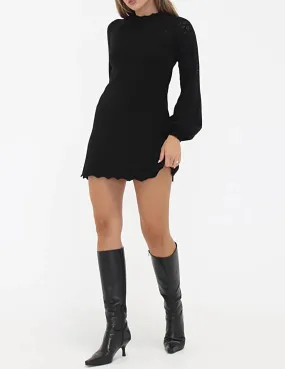 Vermont Black Knit Mini Dress