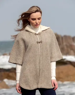 West End Knitwear | Hooded Tweed Cape | Women's