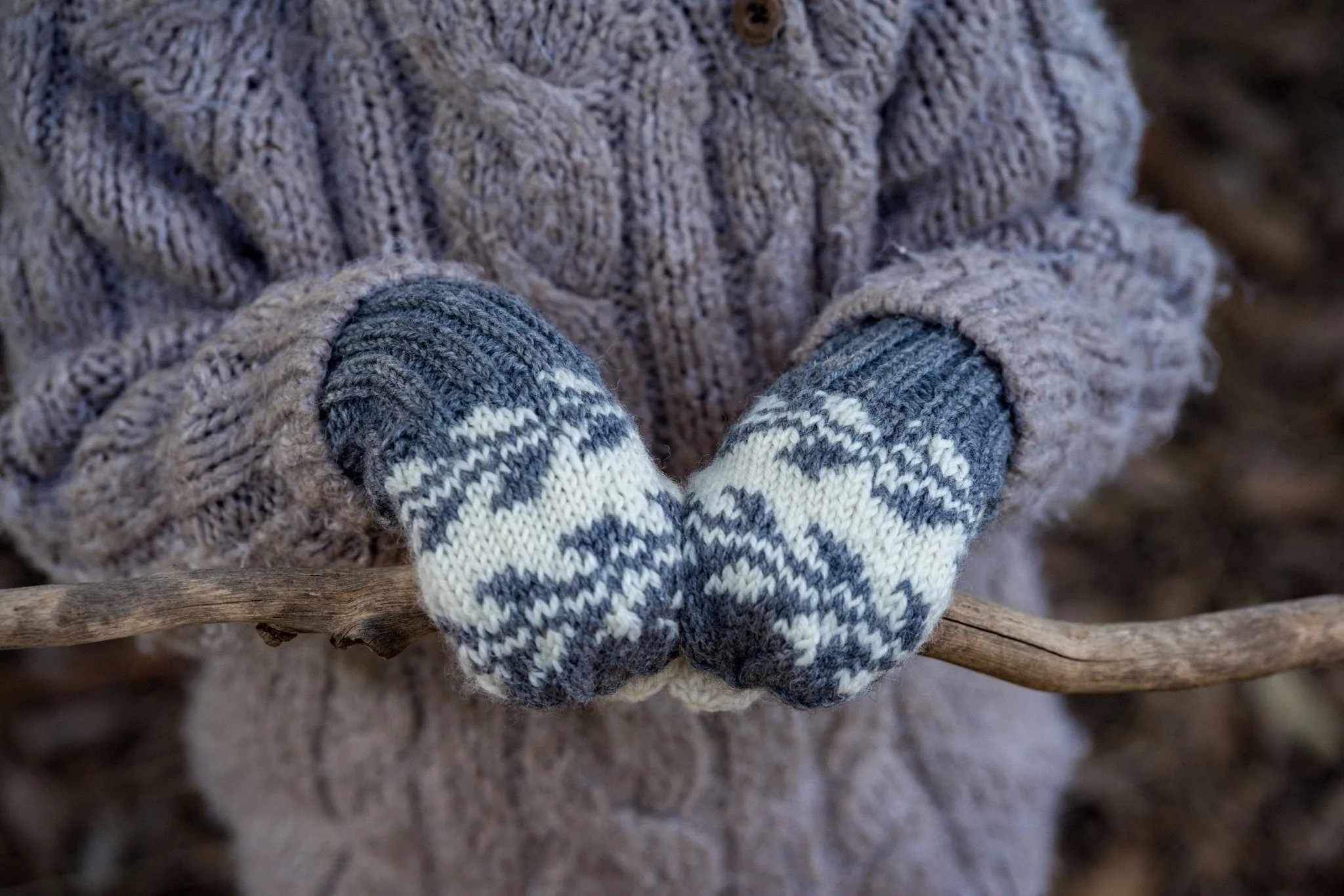 Whistler Merino Mittens Grey