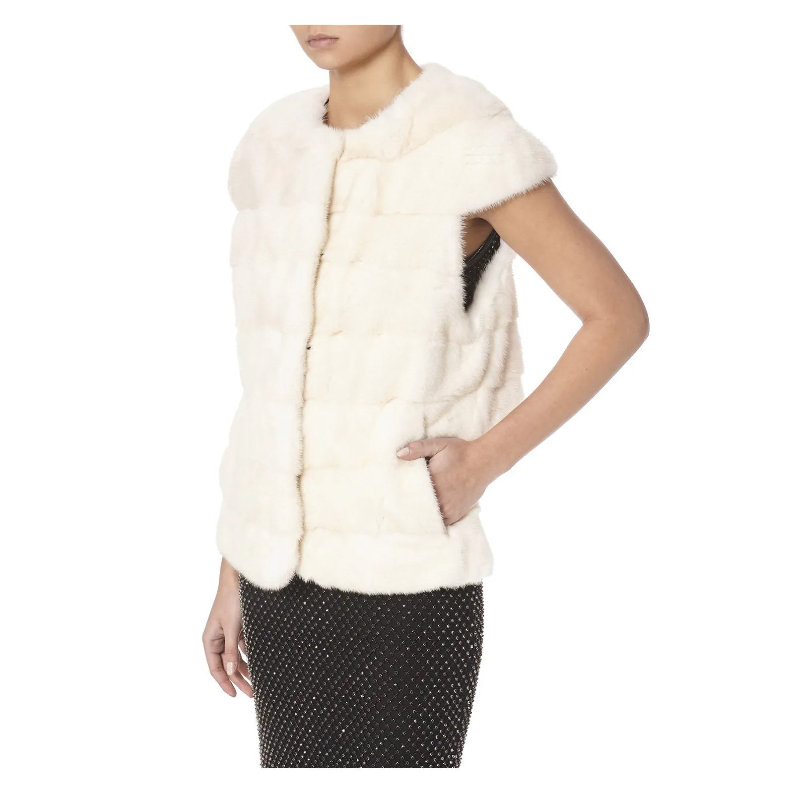 WHITE MAGNUM MINK FUR GILET