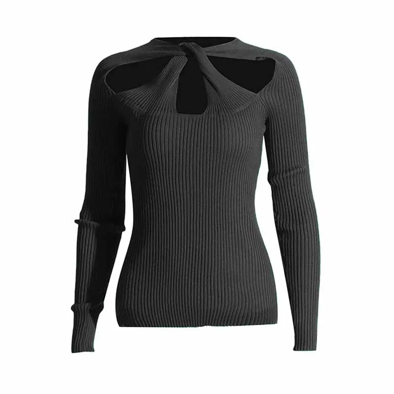 Women Hollowed Body-con Sweater