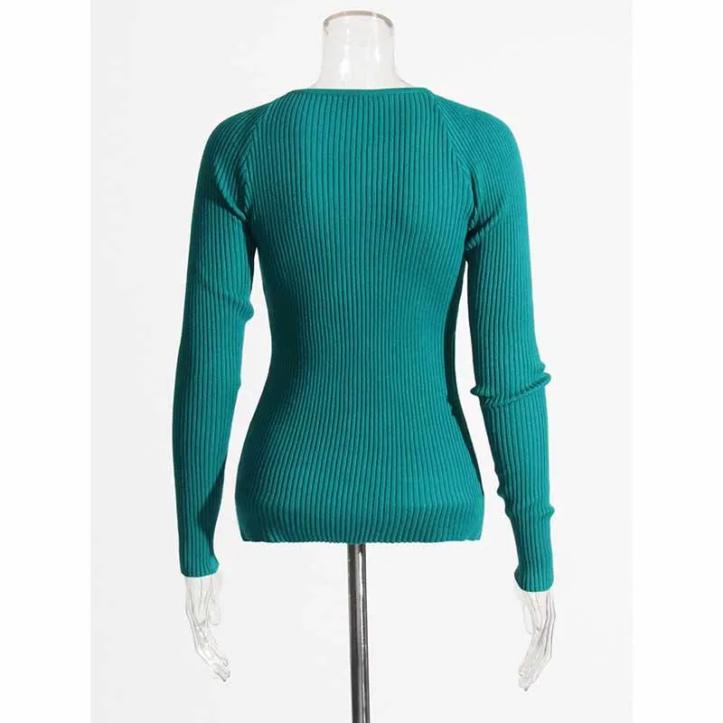 Women Hollowed Body-con Sweater