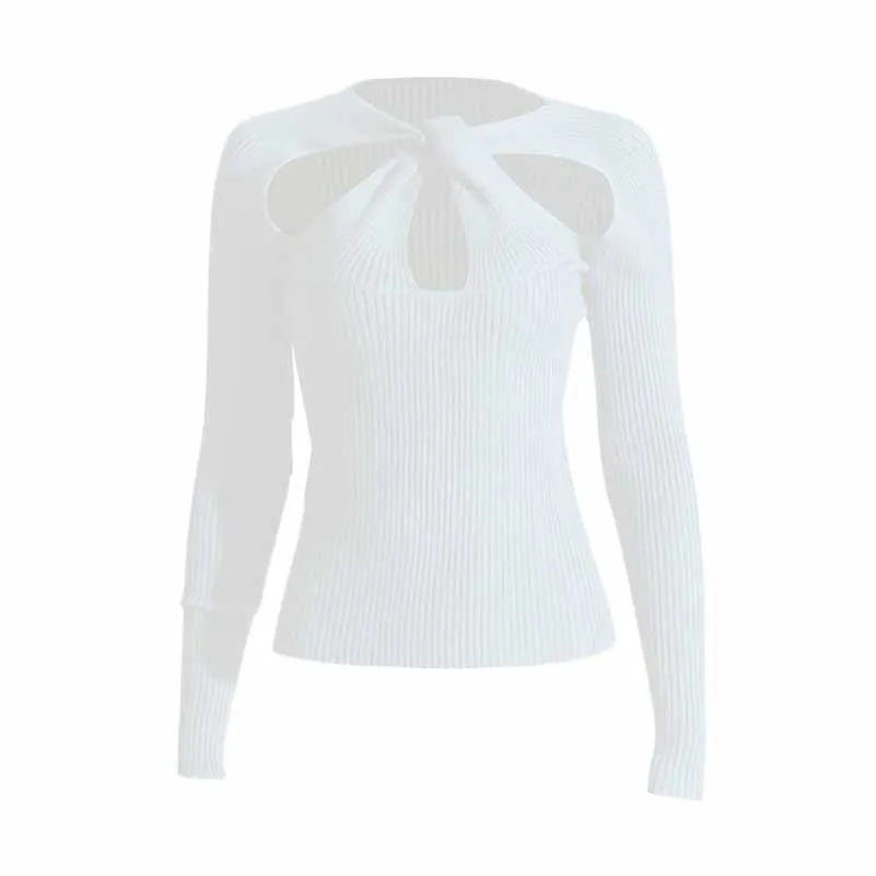 Women Hollowed Body-con Sweater