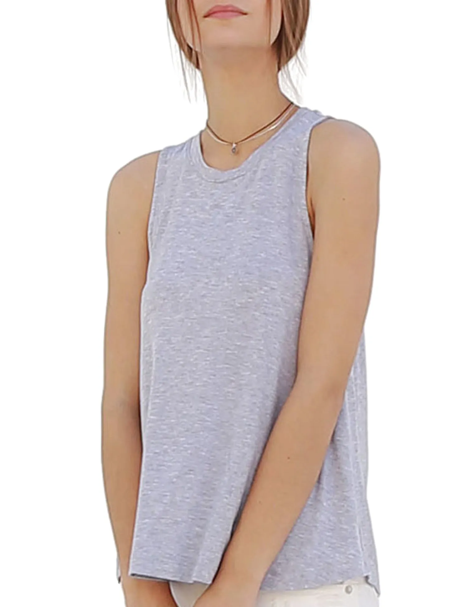 Women's Relaxed Lightweight Casual Loose Fit Round Neck Basic Tank Top