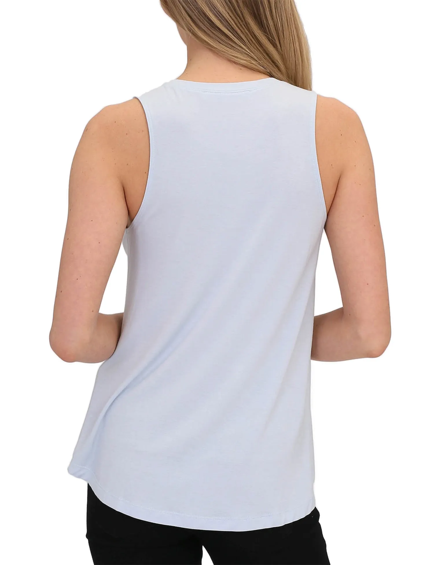 Women's Relaxed Lightweight Casual Loose Fit Round Neck Basic Tank Top