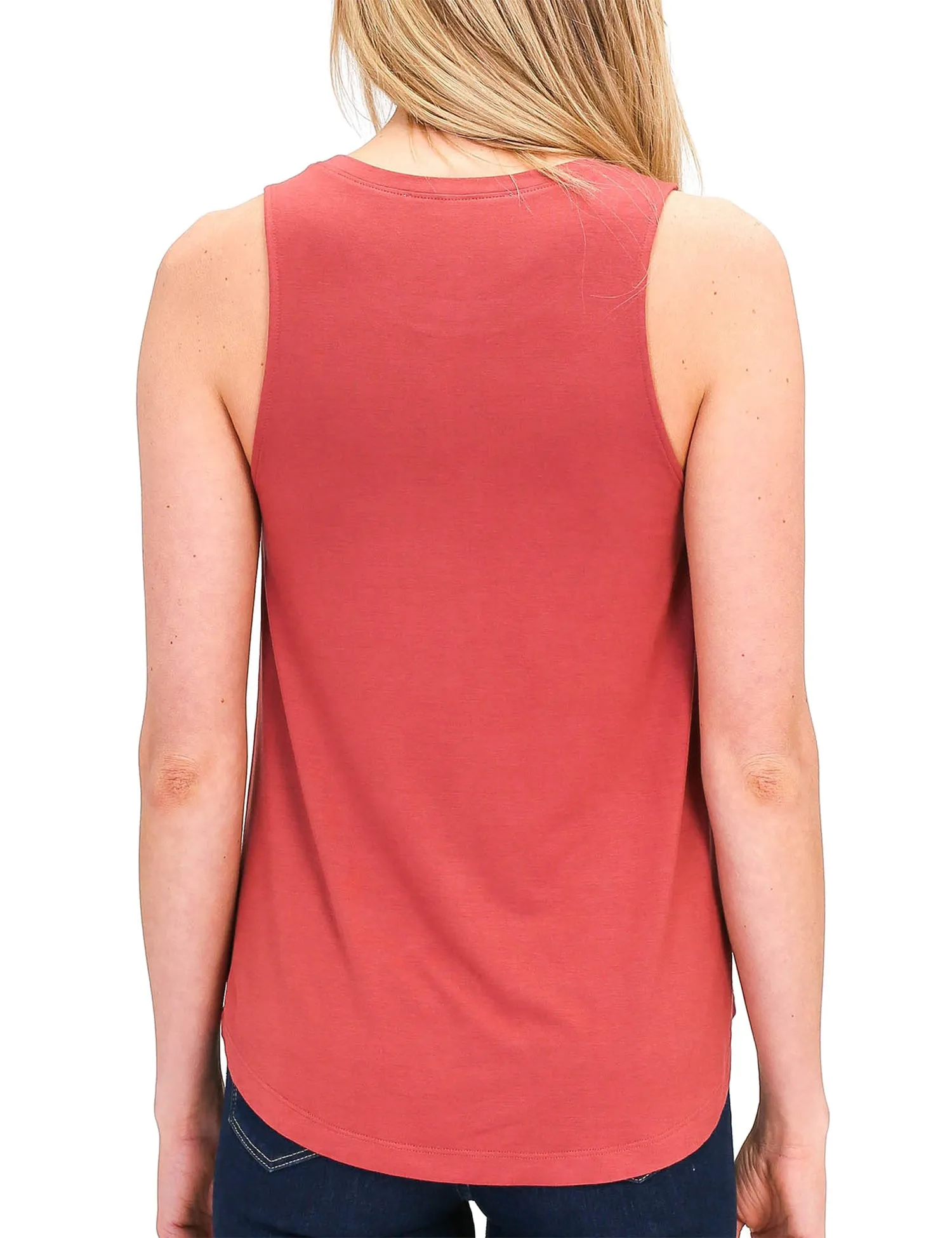 Women's Relaxed Lightweight Casual Loose Fit Round Neck Basic Tank Top