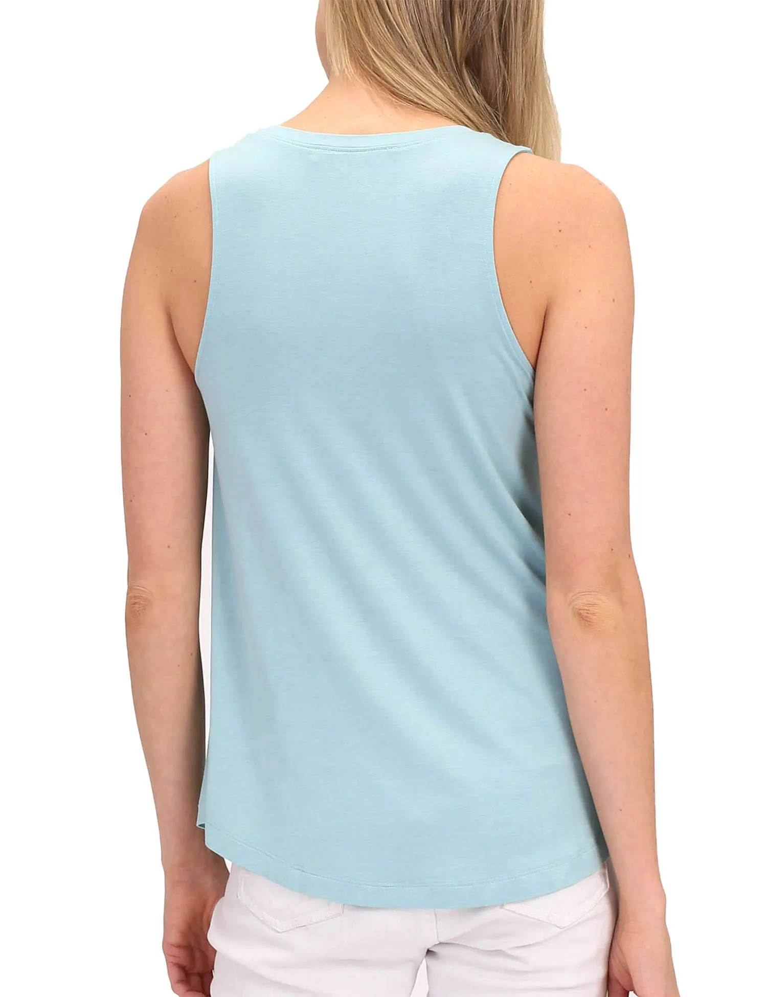 Women's Relaxed Lightweight Casual Loose Fit Round Neck Basic Tank Top