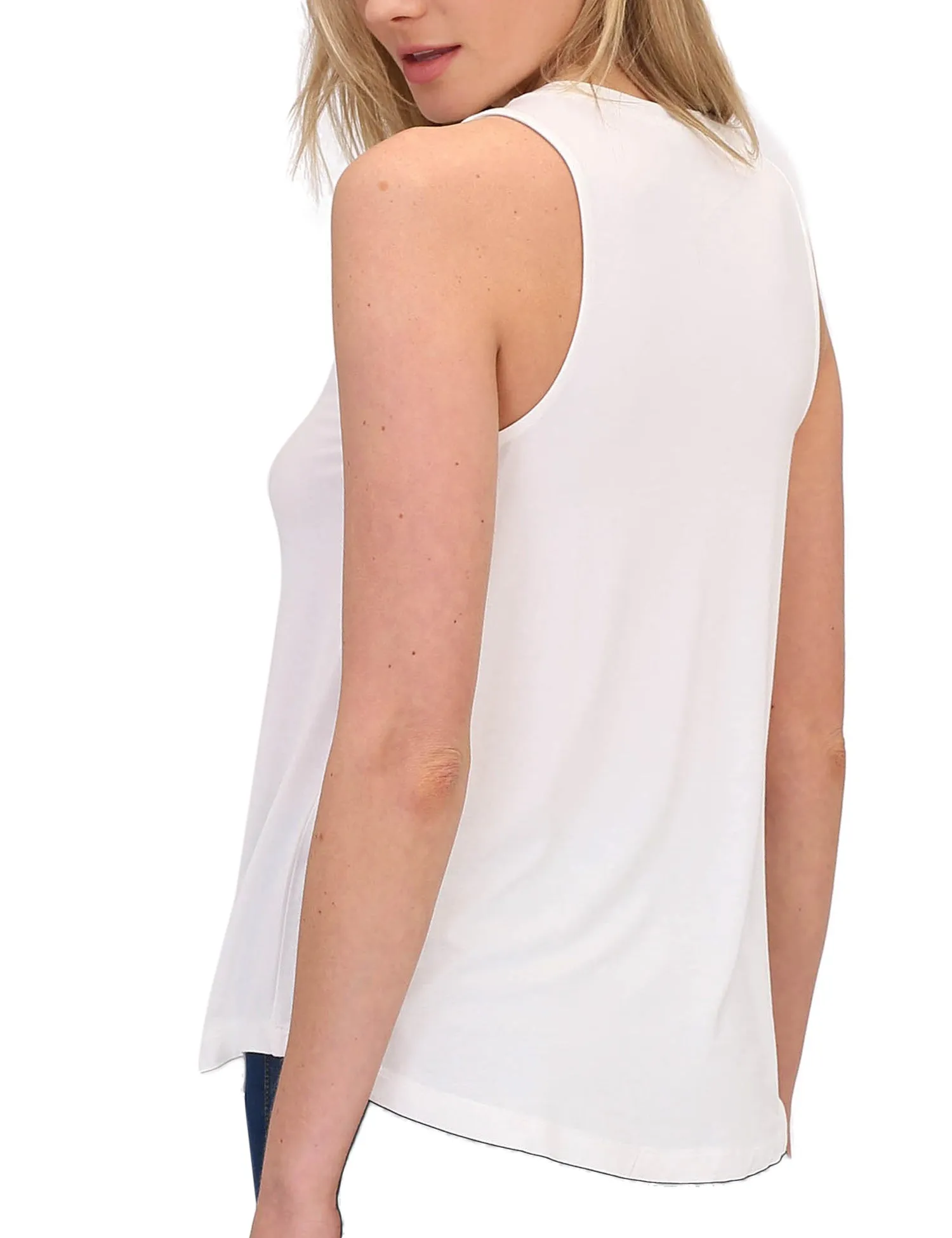 Women's Relaxed Lightweight Casual Loose Fit Round Neck Basic Tank Top