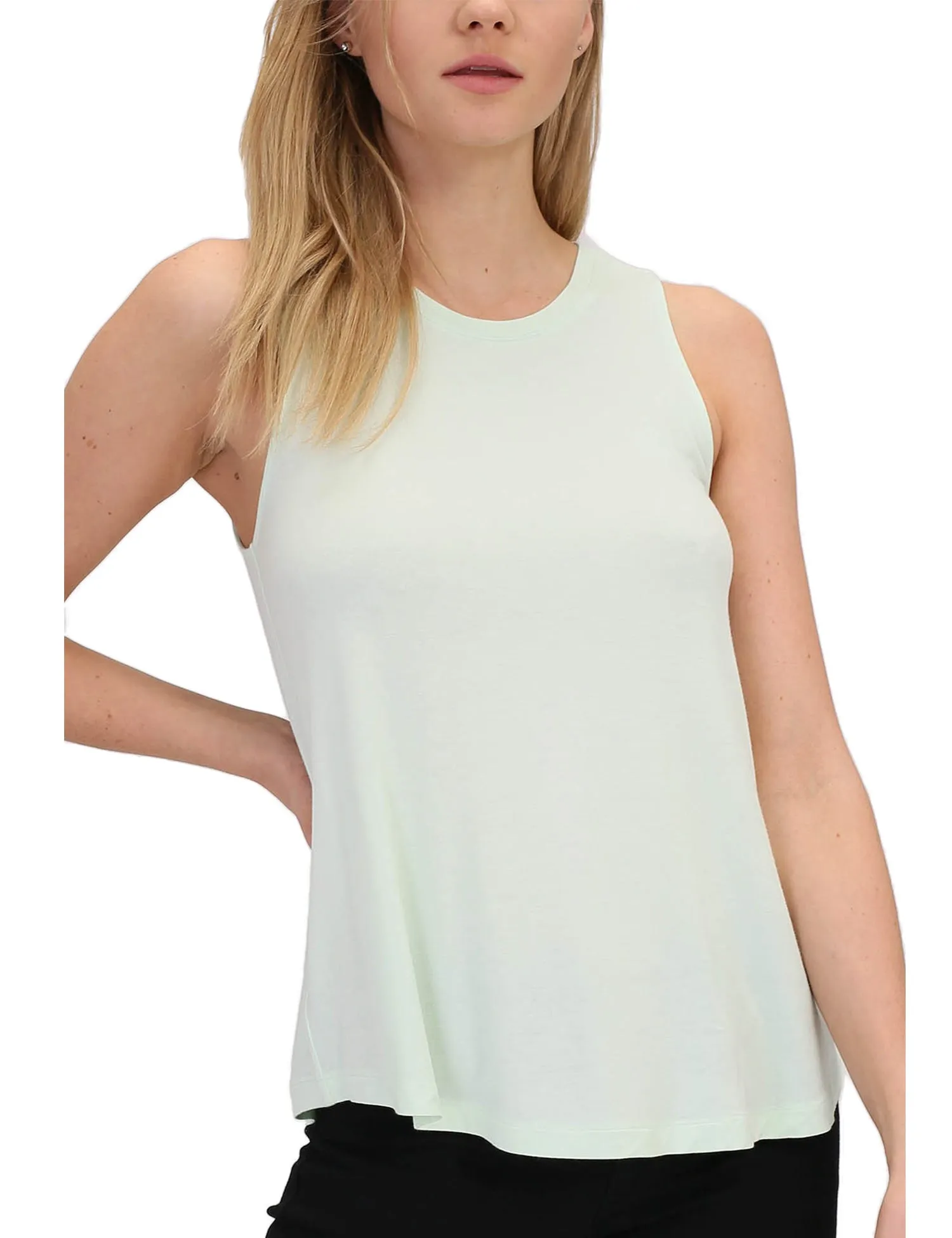 Women's Relaxed Lightweight Casual Loose Fit Round Neck Basic Tank Top