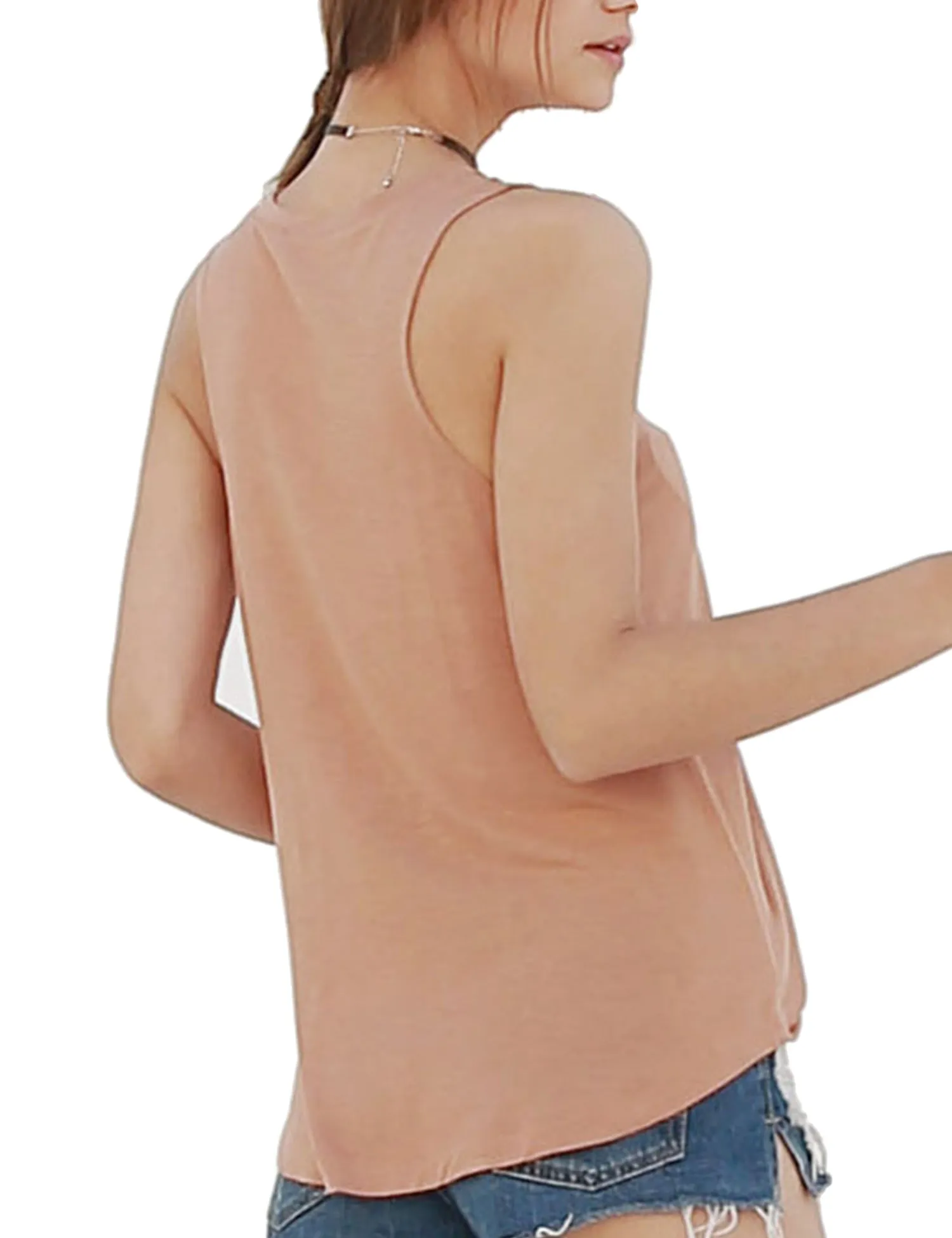 Women's Relaxed Lightweight Casual Loose Fit Round Neck Basic Tank Top