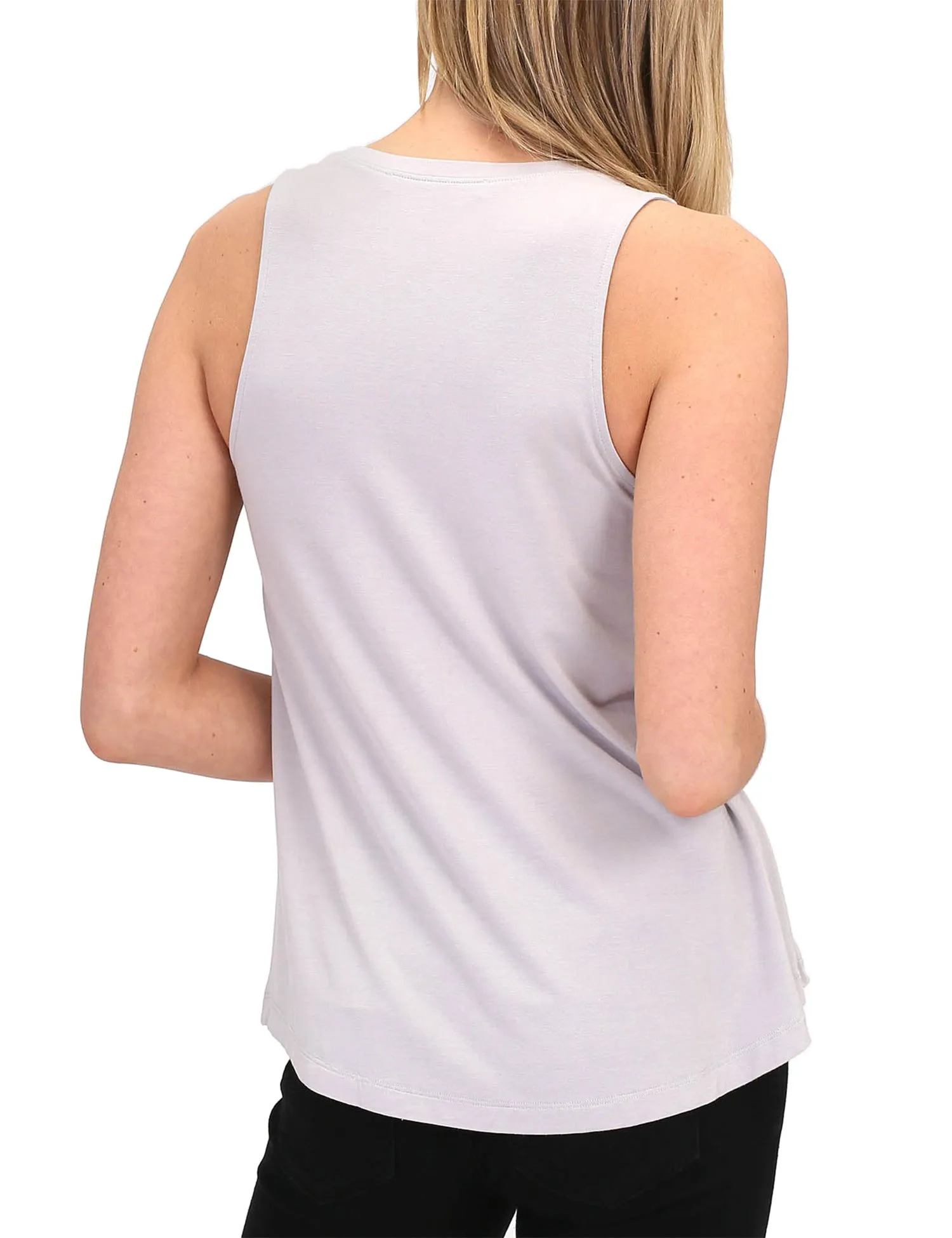 Women's Relaxed Lightweight Casual Loose Fit Round Neck Basic Tank Top